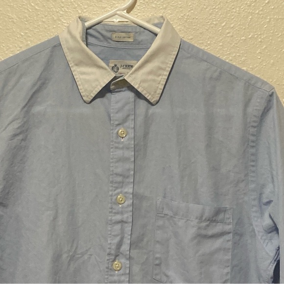 J Crew Shirtings Cotton Long Sleeve Light Blue Men's Shirt with White Collar S - Picture 5 of 16